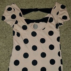 Forever 21 | Tops | Xxi Pink And Black Polka Dot Size Medium | Poshmark